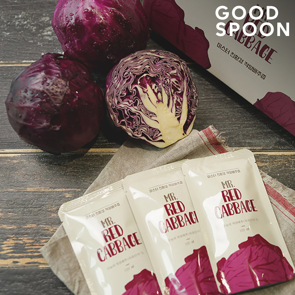 굿스푼 [무농약 원물] 빨간 적양배추즙 100ml 30포