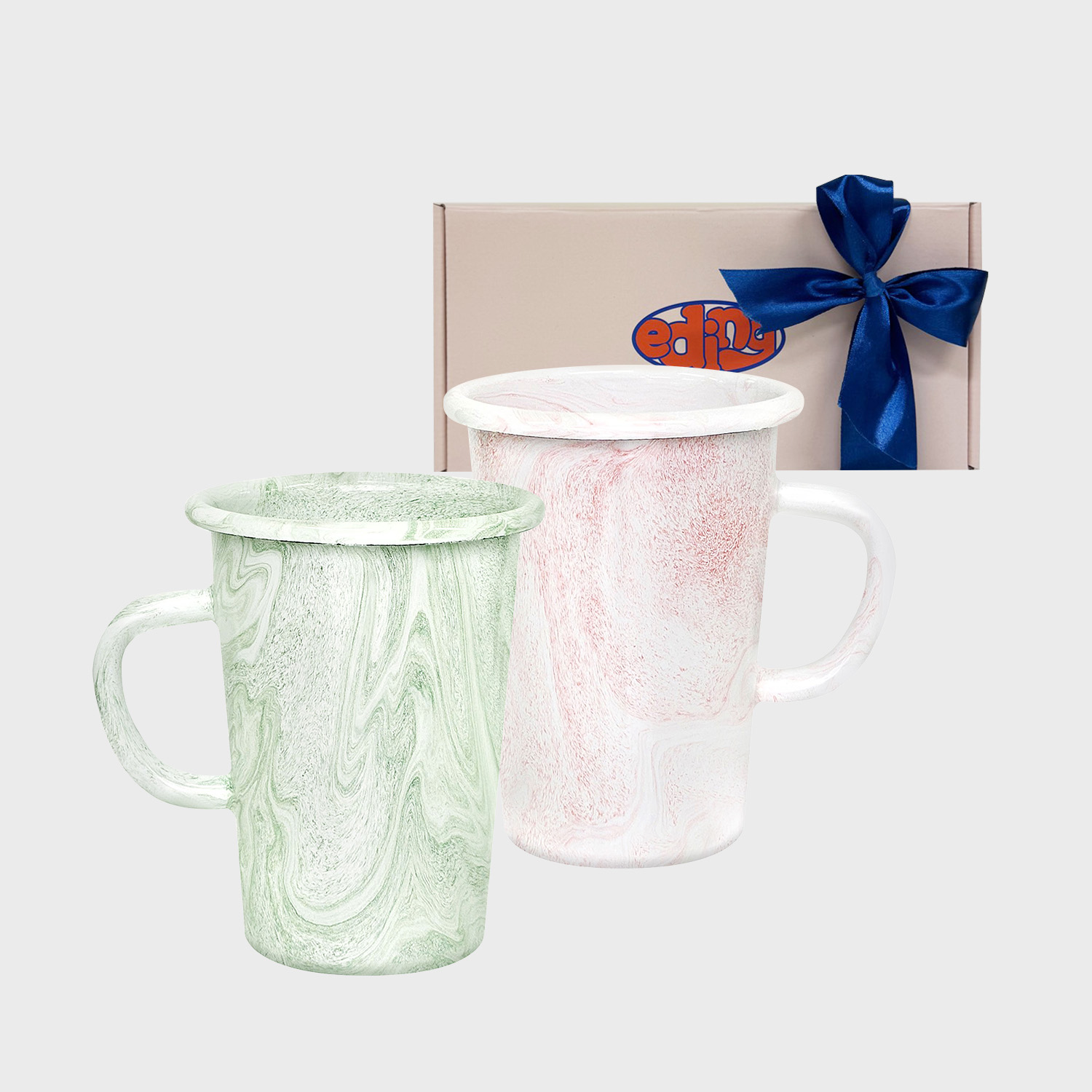 에딩 마블웨이 핸들 롱텀블러 450ML 2P GIFT BOX (2 TYPE) - 상품 이미지