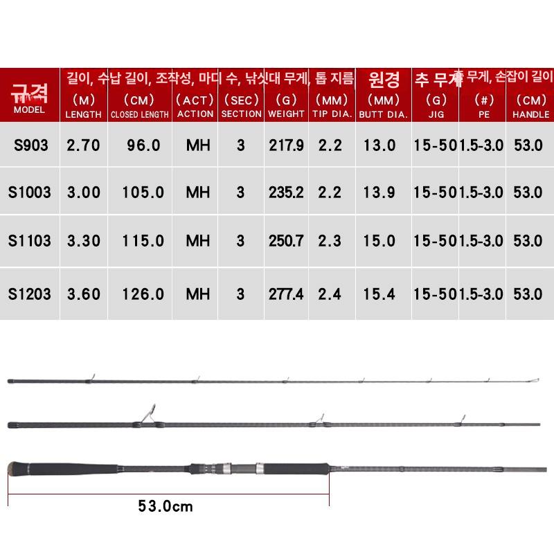 루어킬러 X-RIDE 바다 농어 루어 낚시대 초경량 고감도 캐스팅 S903 2.7m - 상세 이미지 3