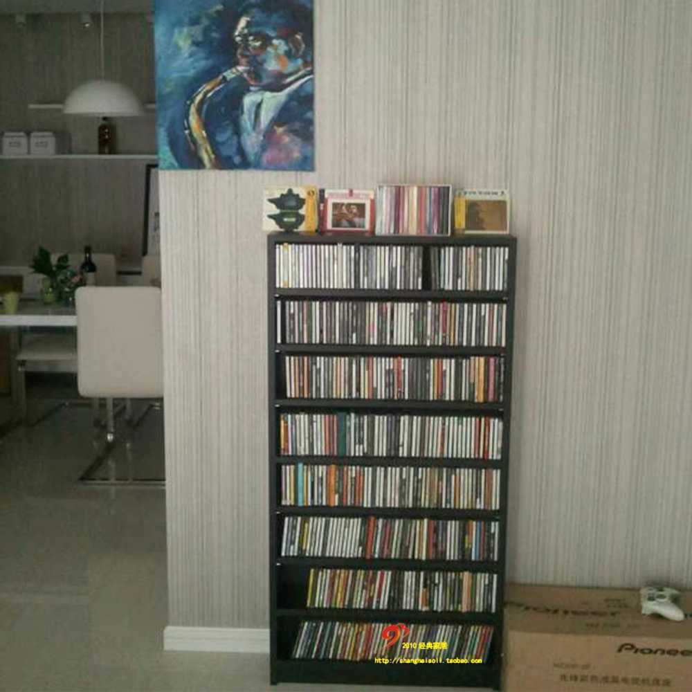 슬림 DVD 수납장 거치 선반 정리대 인테리어 보관대 화이트 60x17x136cm - 상세 이미지 2