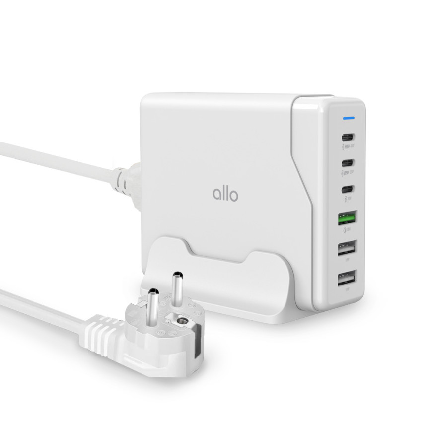 알로코리아 100W GaN 접지형 6포트 PD C타입 초고속 멀티 충전기 UC6100GPD 사진 2