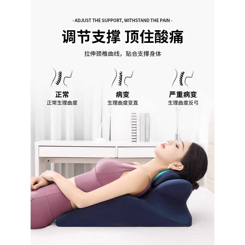 엎드려 자는 베개 낮잠 전용 수면 쿠션 압박 방지 네이비 - 상세 이미지 4