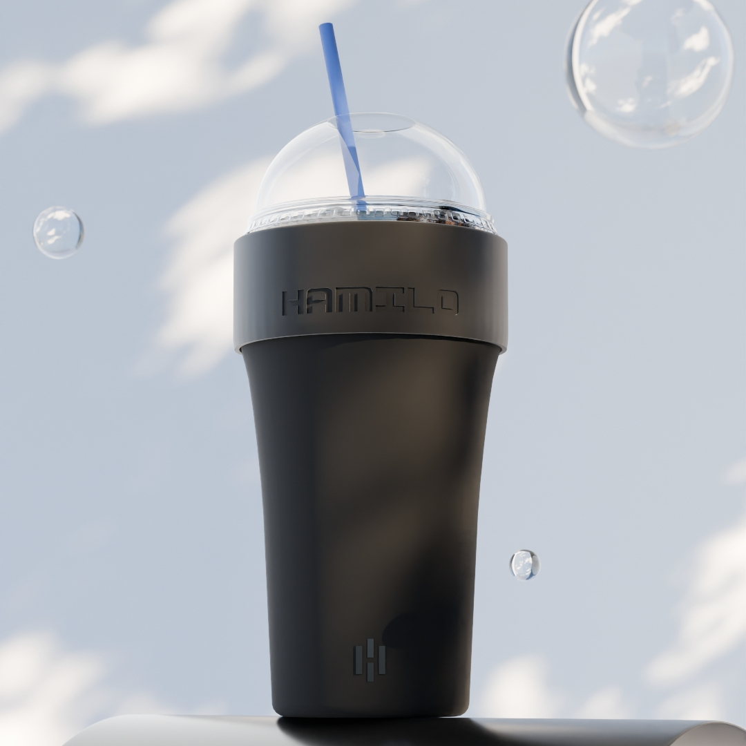 해밀로 핏락 밀폐형 소형 텀블러 얼죽아 스텐 보온 보냉 355ml, 블랙, 1개 - 상품 이미지