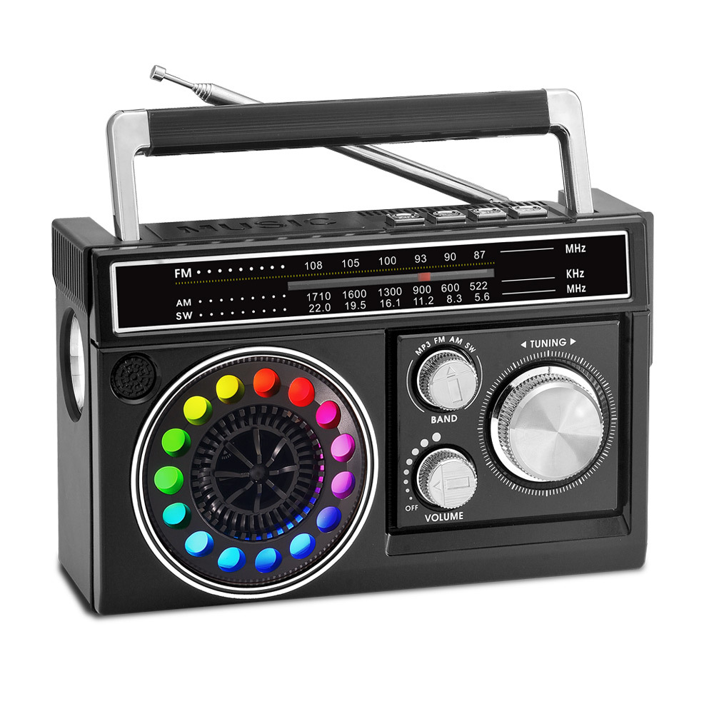레트로 아날로그 디스코 라디오 LED 손전등 FM AM 블루투스 스피커 CRF-30B - 상세 이미지 3