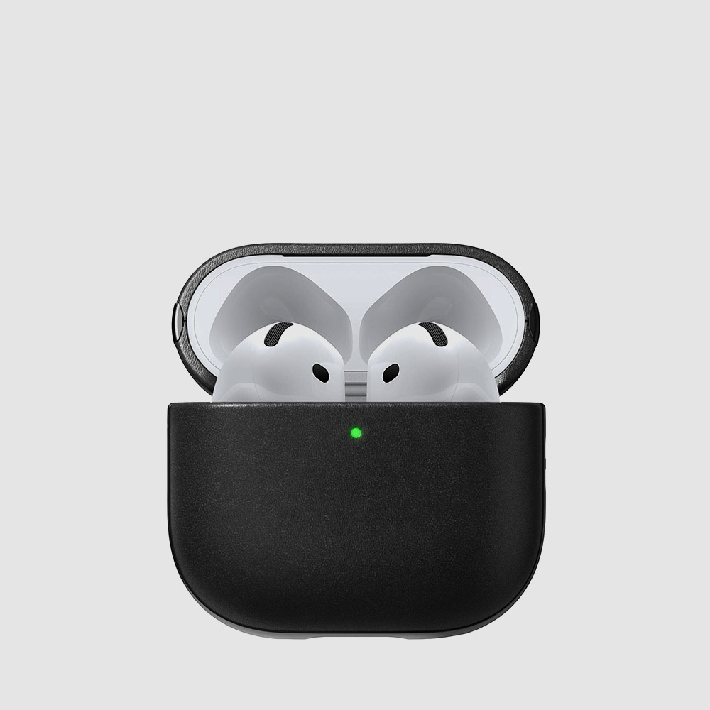 노마드 에어팟 4 세대 가죽 케이스 - 블랙 / 무선충전 보호 범퍼 커버