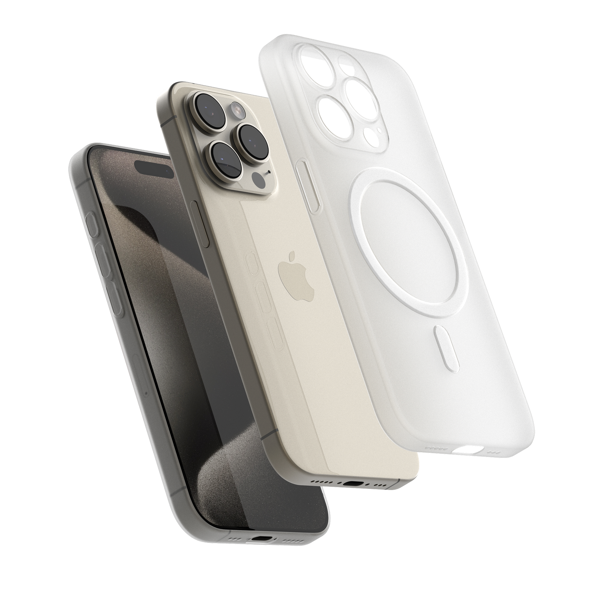 고스트핏 매트 투명 아이폰 맥세이프케이스 변색없는케이스 그레이, 아이폰15 프로 - 상세 이미지 2