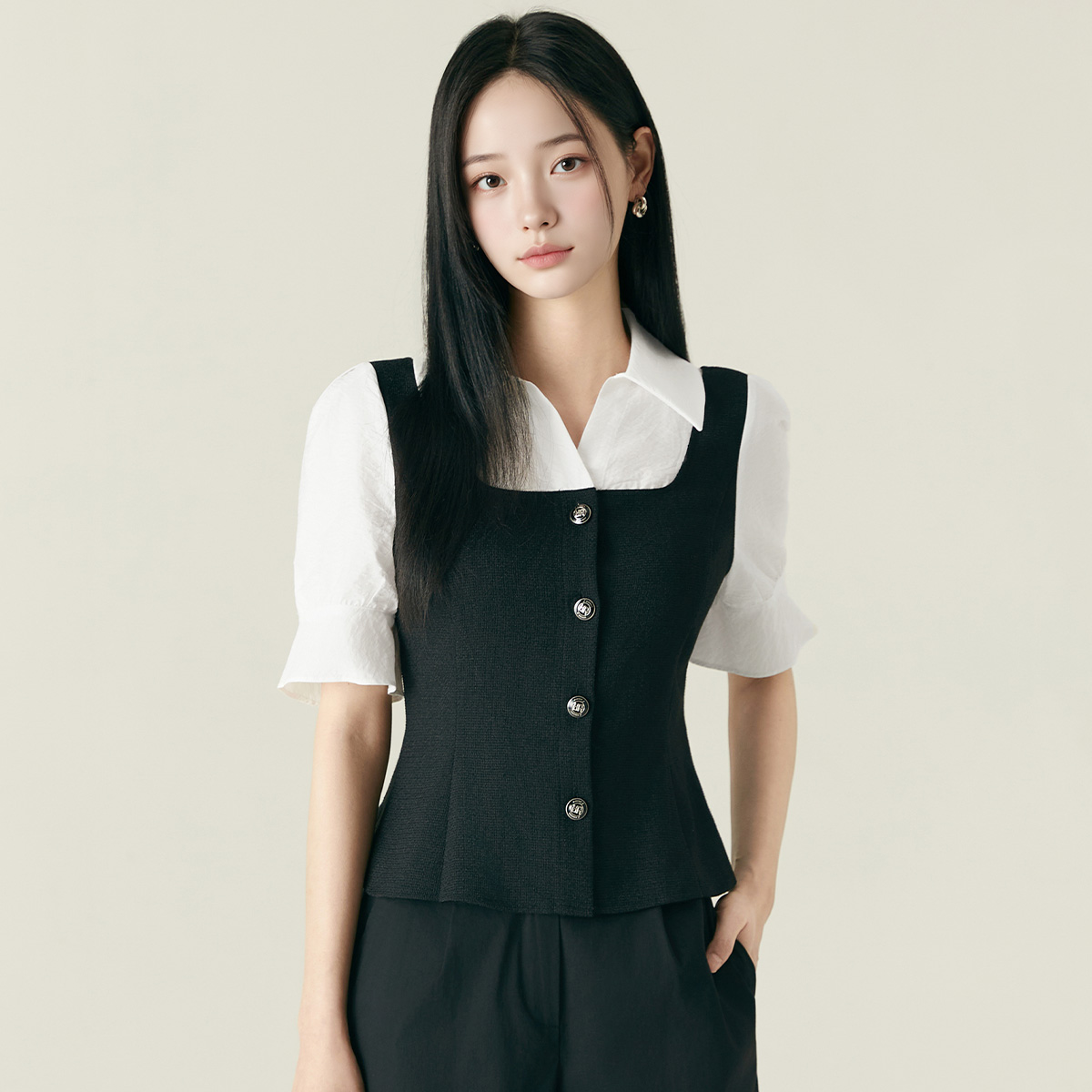 로엠 뷔스티에 매칭 셔츠 RMYWF37RT1 - 상세 이미지 2