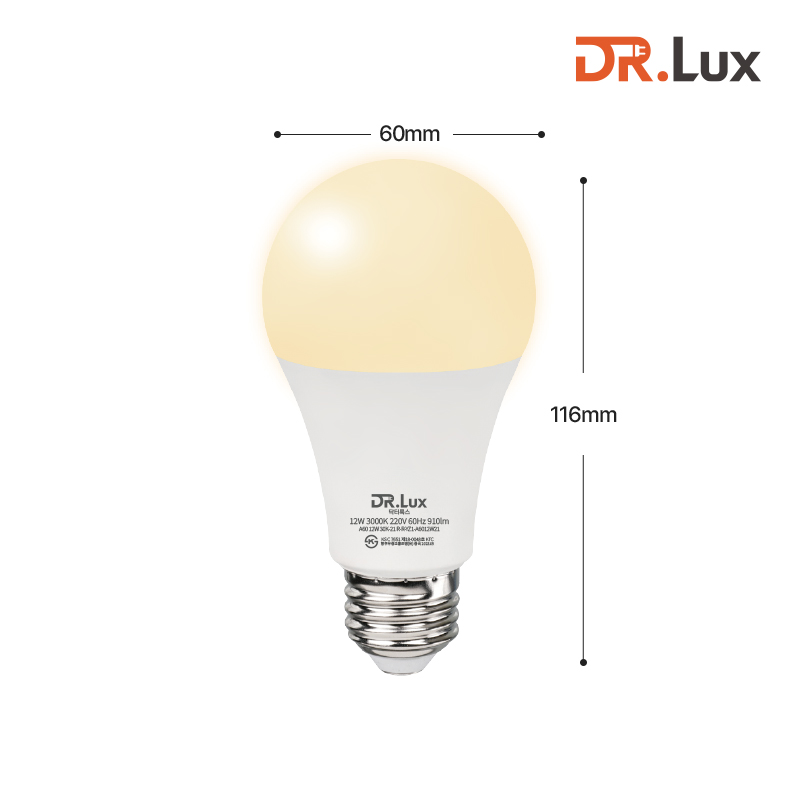 LED 전구 램프 12W, 전구색, 1개