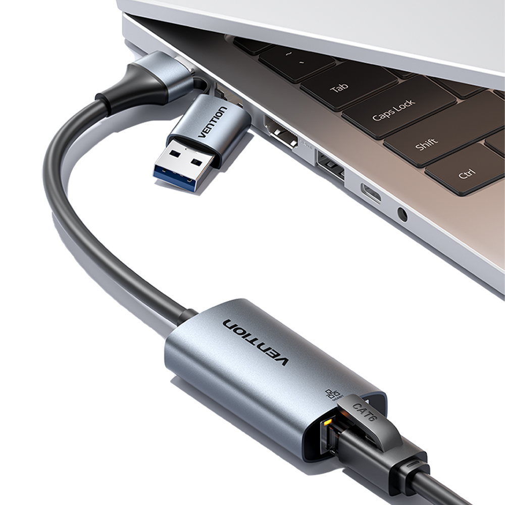 벤션 2in1 C타입 겸용 USB 외장형 기가비트 인터넷 랜카드 젠더 CFQHB - 상세 이미지 3