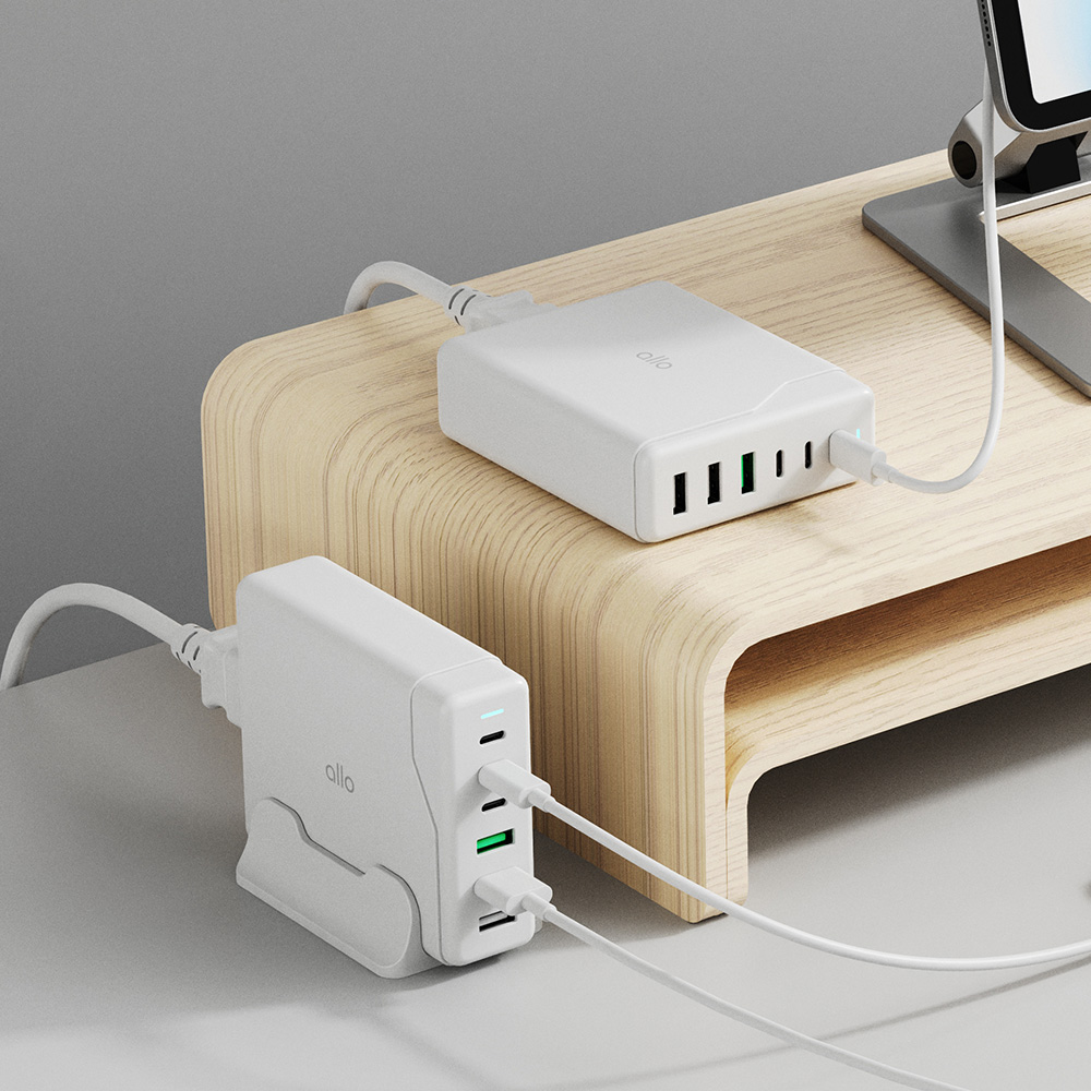 알로코리아 100W GaN 접지형 6포트 PD C타입 초고속 멀티 충전기 UC6100GPD