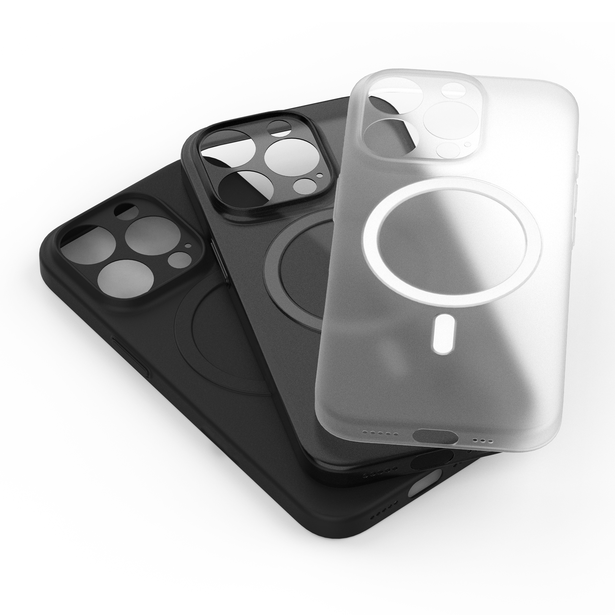 고스트핏 매트 투명 아이폰 맥세이프케이스 변색없는케이스 블랙, 아이폰15 프로 맥스 - 상세 이미지 4