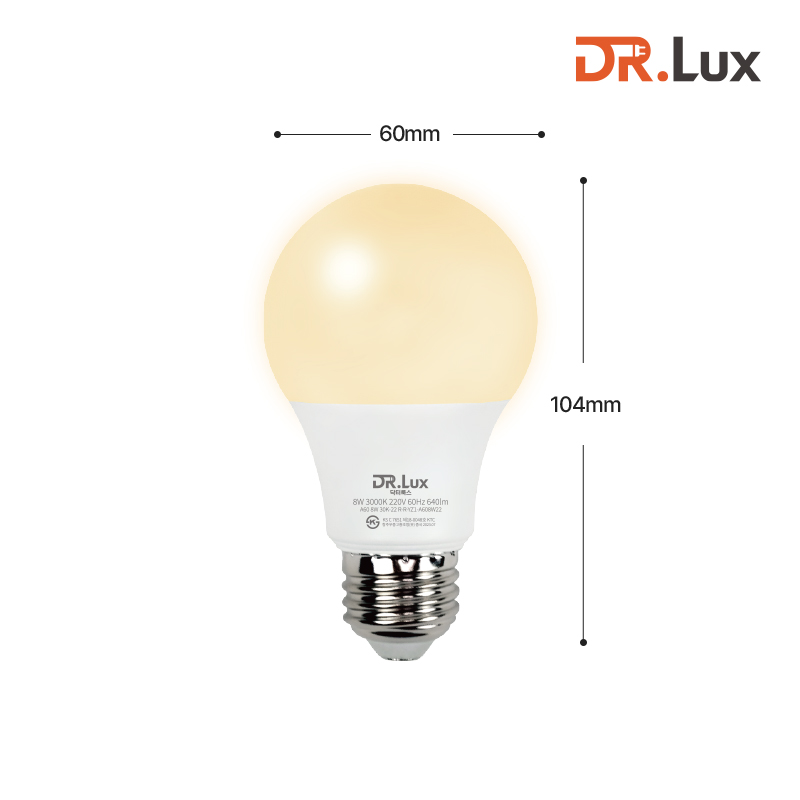 LED 전구 램프 8W, 전구색, 1개
