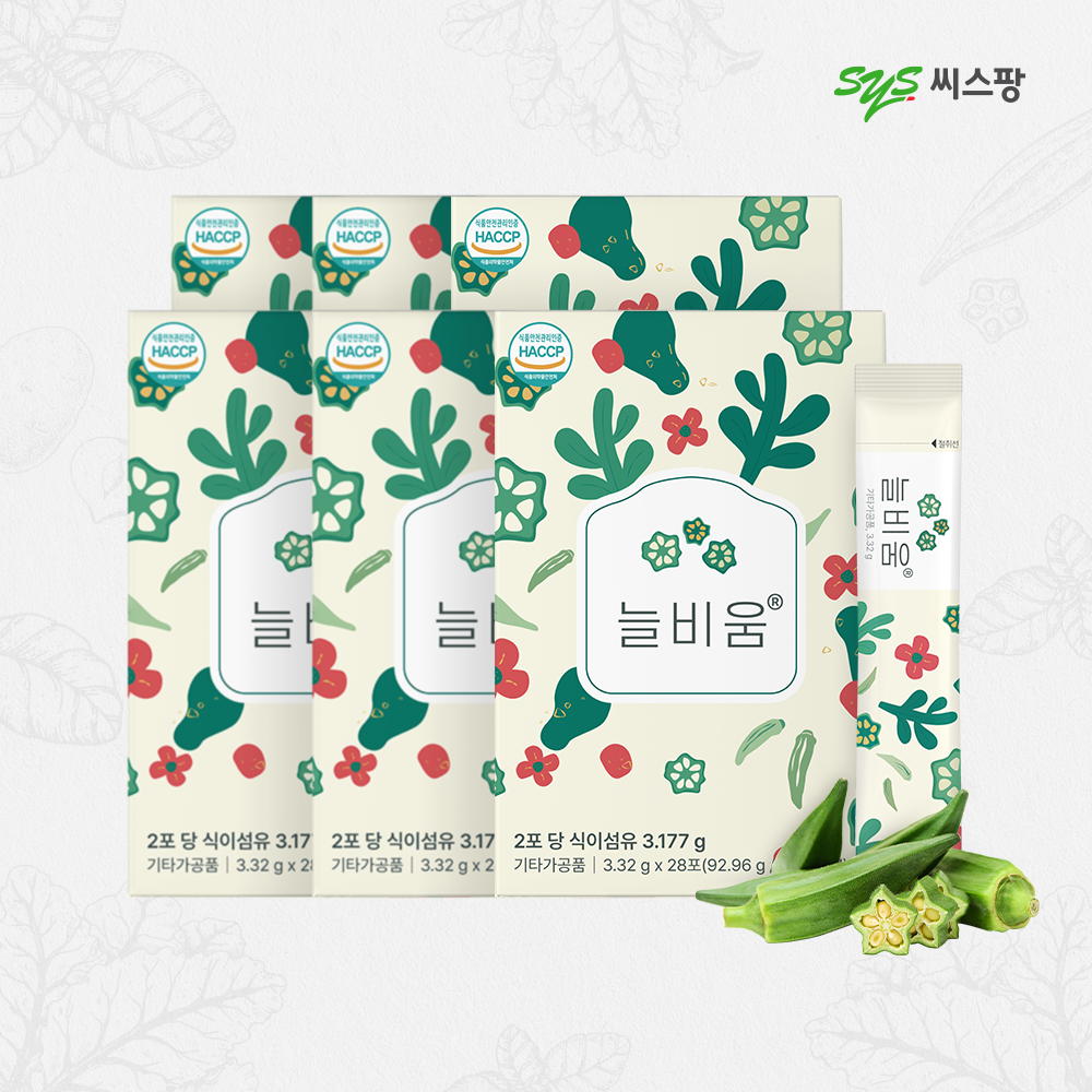 늘비움 3.32g 오크라환 차전자피 식이섬유 숙변쾌변 식물성원료 프랑스산 28포, 6개 - 상품 이미지