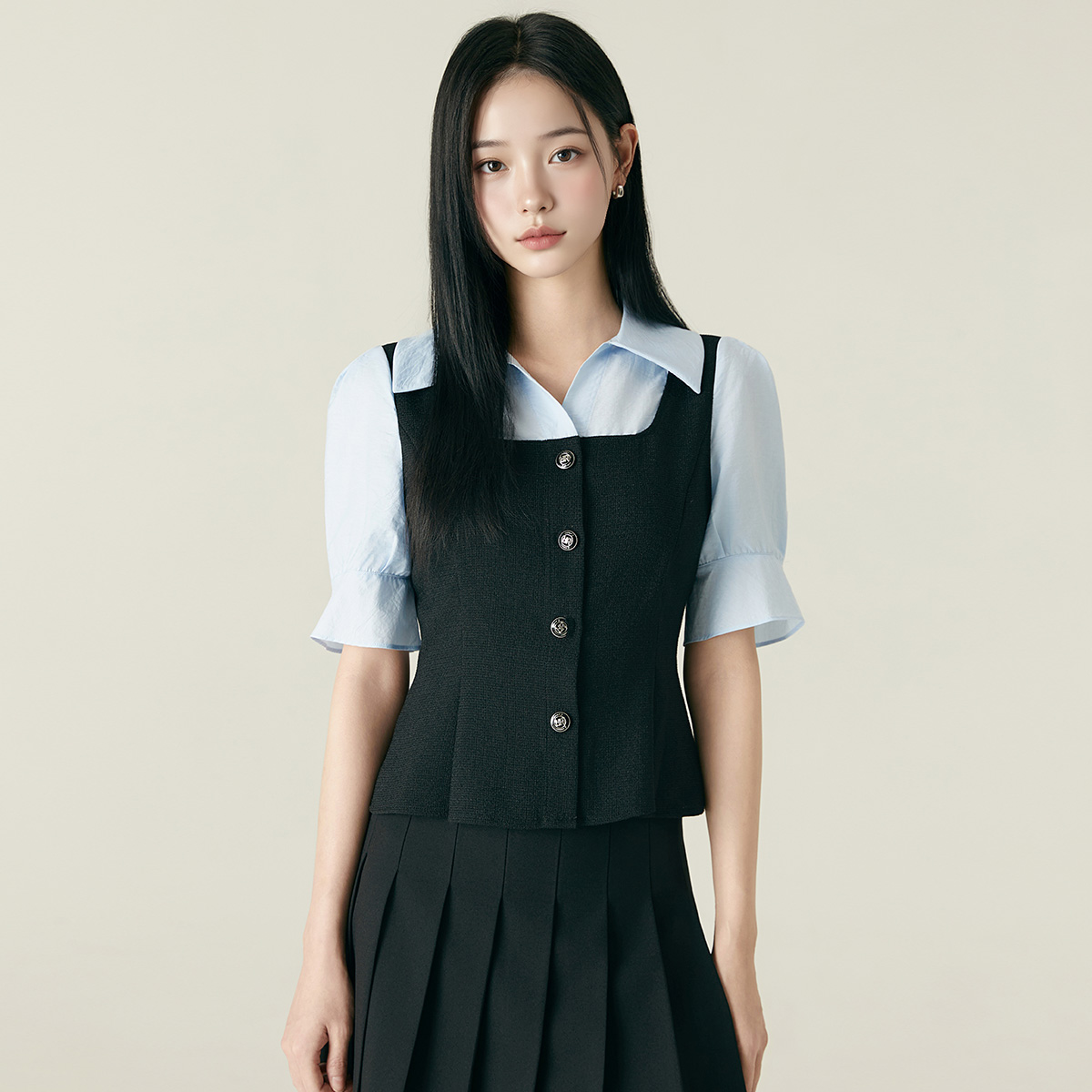 로엠 뷔스티에 매칭 셔츠 RMYWF37RT1