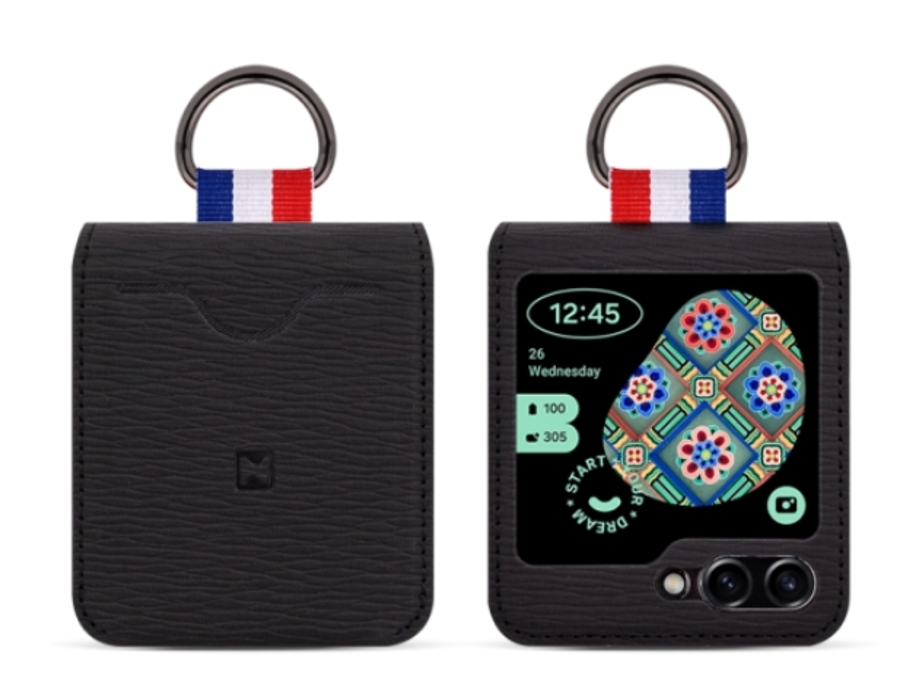 카드 케이스 힌지보호 가죽 범퍼 슬립 지갑 블랙, 갤럭시Z 플립6 - 상품 이미지