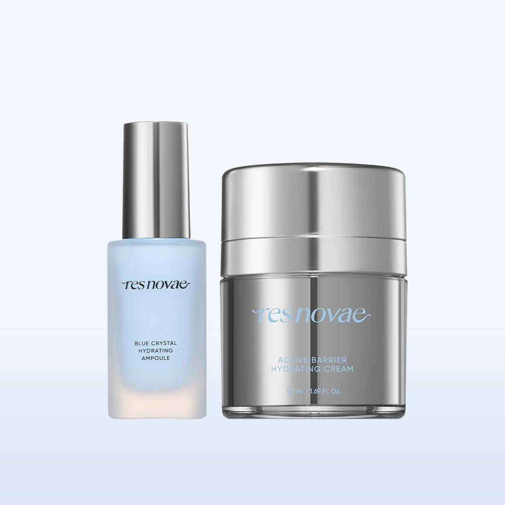 레스노베 블루 크리스탈 하이드레이팅 앰플 30ml+액티브 베리어 하이드레이팅 크림 50ml/100시간 보습 저자극 수분크림 - 메인 이미지