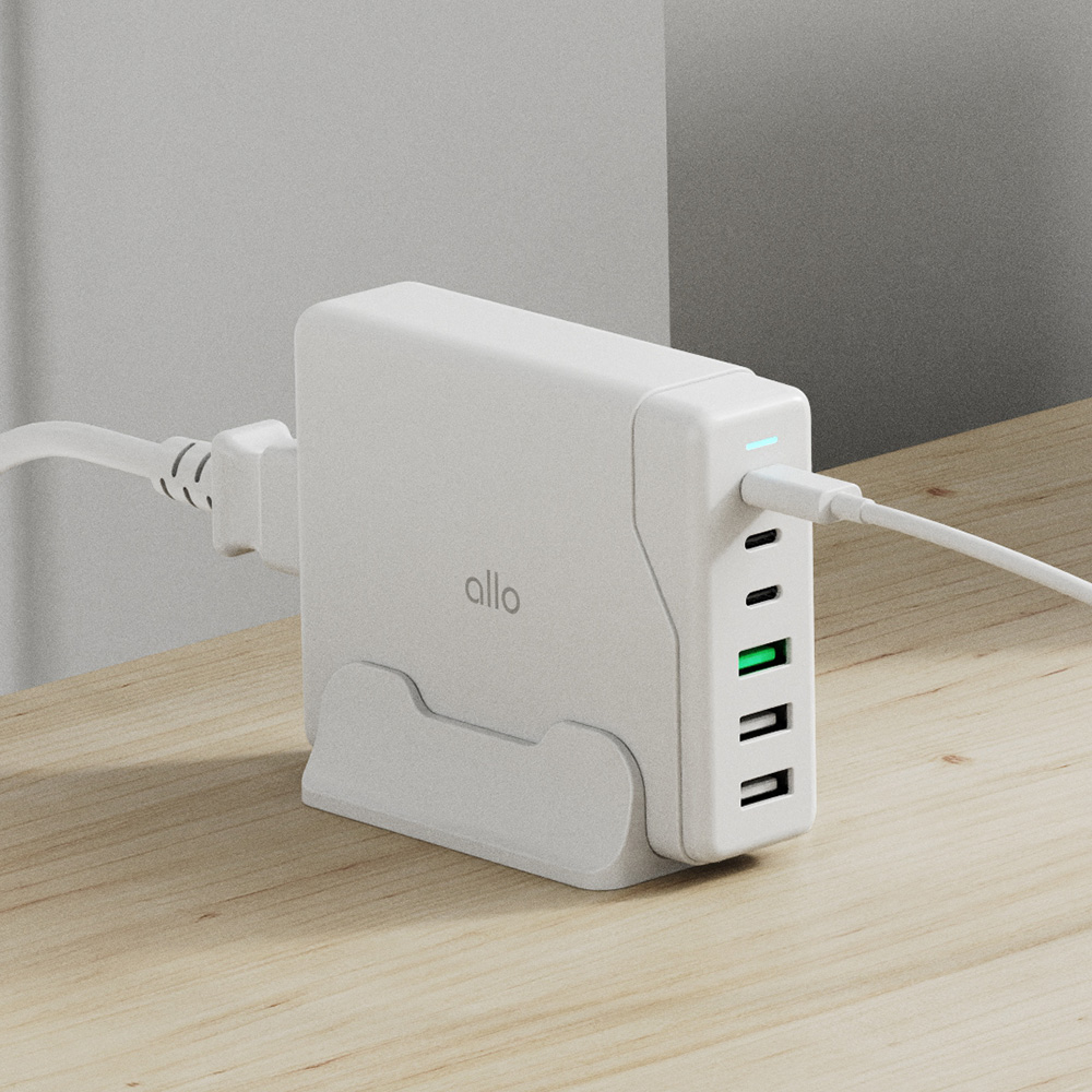 알로코리아 100W GaN 접지형 6포트 PD C타입 초고속 멀티 충전기 UC6100GPD