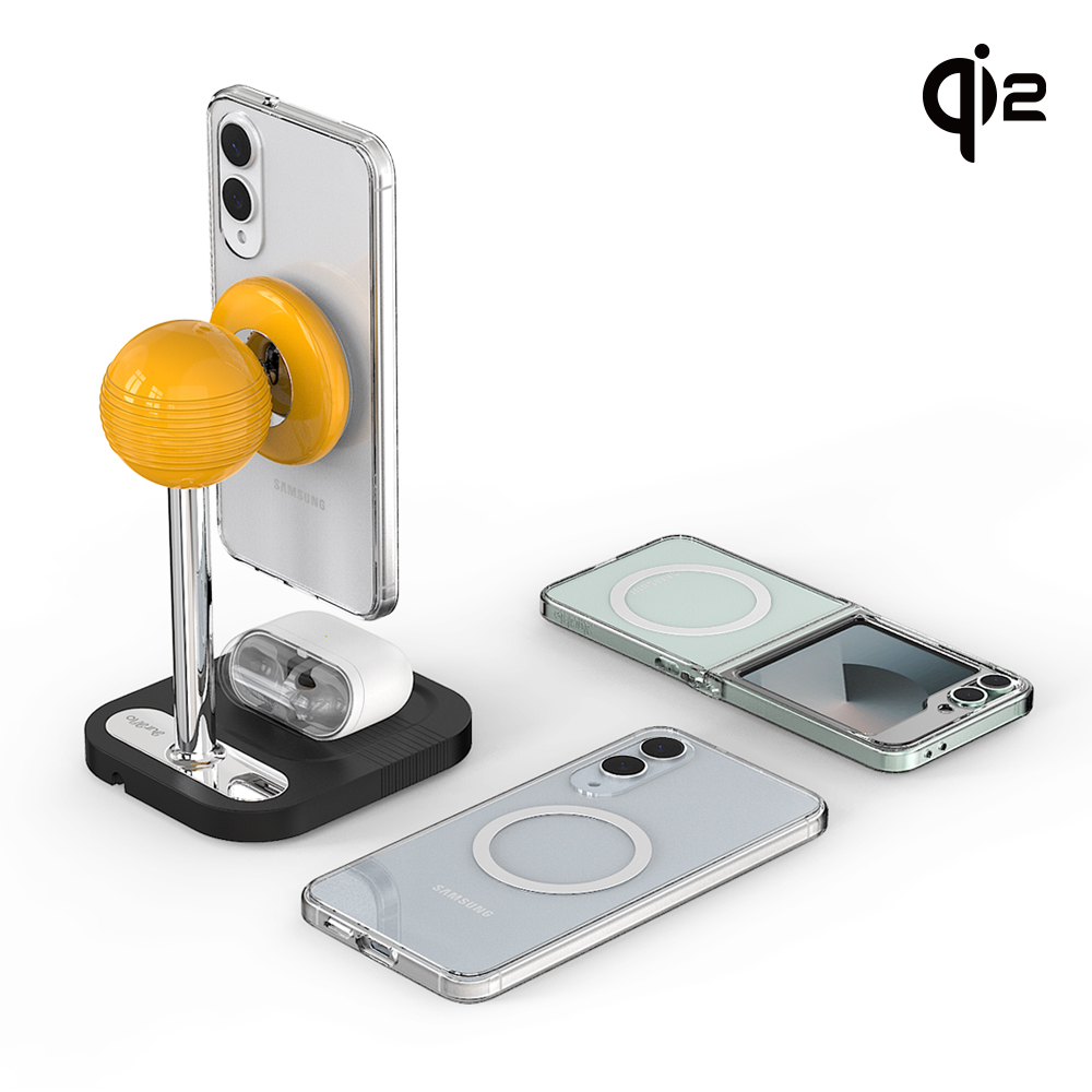 2in1 qi2 맥세이프 15W 아이폰 갤럭시 폴드 아이폰17 호환 고속 무선충전기 거치대