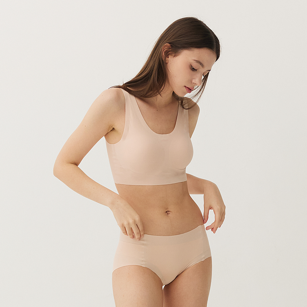 힙핑크 인견브라 노와이어 엄마 임산부 빅사이즈 국내생산 에어슬림 심리스 브라렛 - 상품 이미지