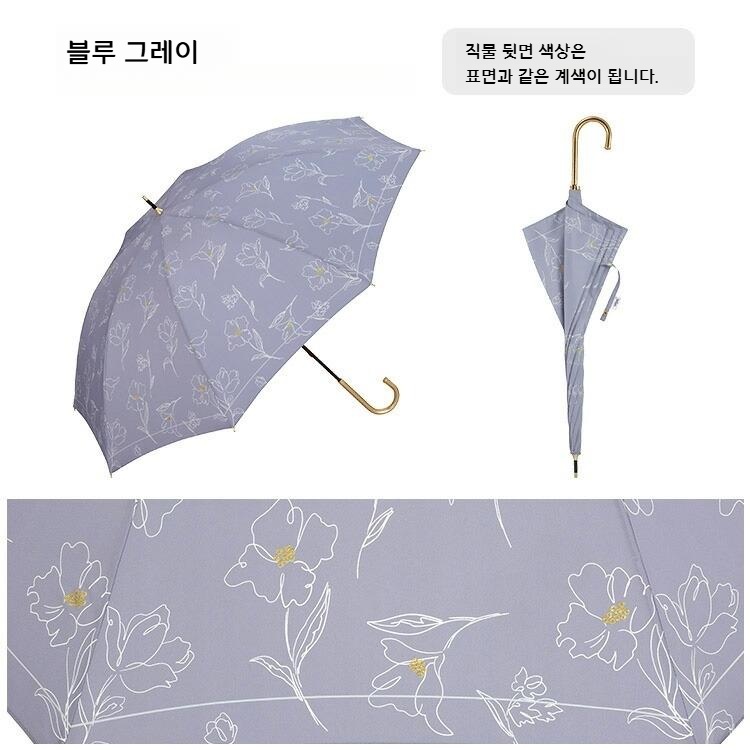 Wpc 플라워 드로잉 장양산 차광 양우산 일본양산 UV차단 오프화이트 - 상세 이미지 3