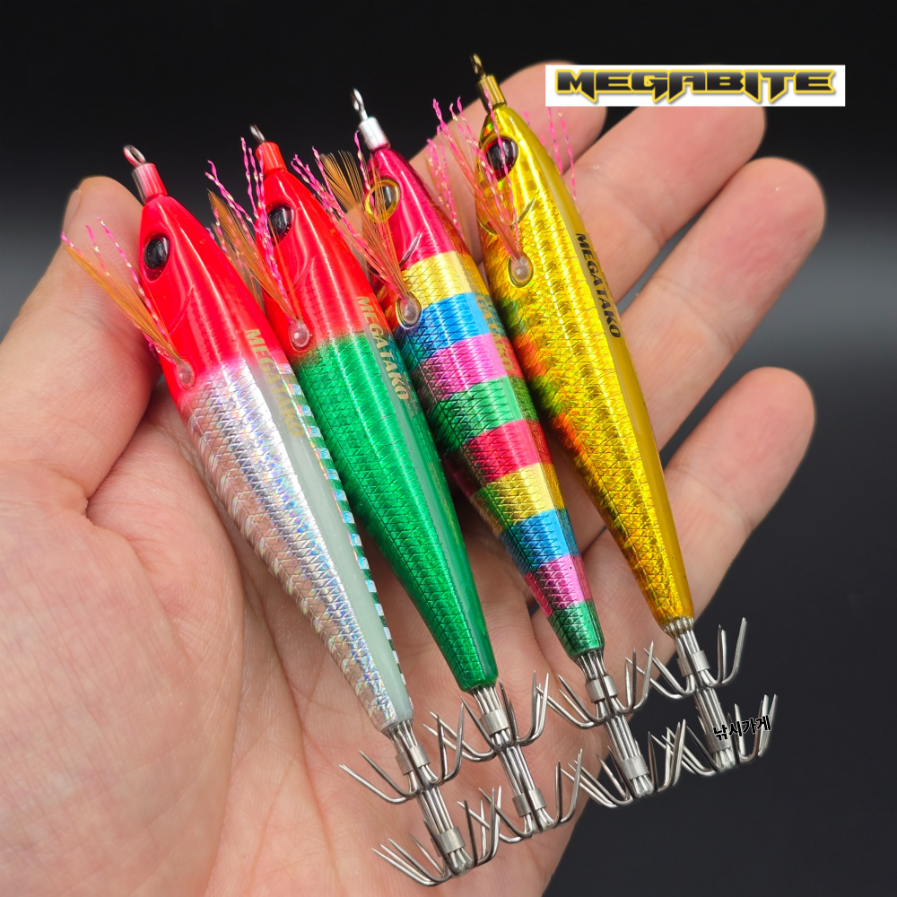 메가바이트 메가타코 홀로그램 문어 타코 메가탄 갑오징어 쭈꾸미 에기 레드헤드 실버