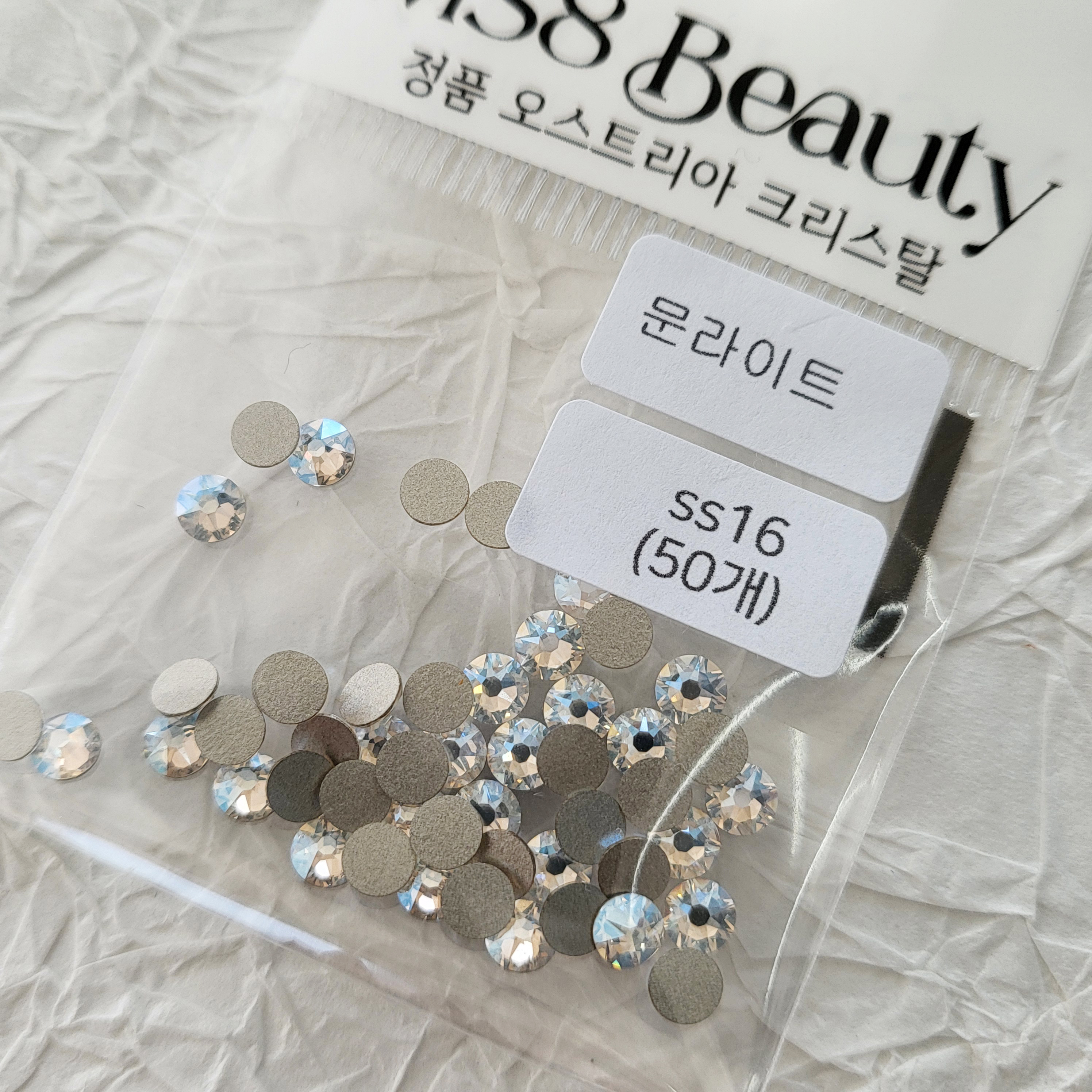 스와로브스키 스톤 2088 문라이트 원형 플랫백 평스톤 크리스탈 스와 ss16 - 상품 이미지