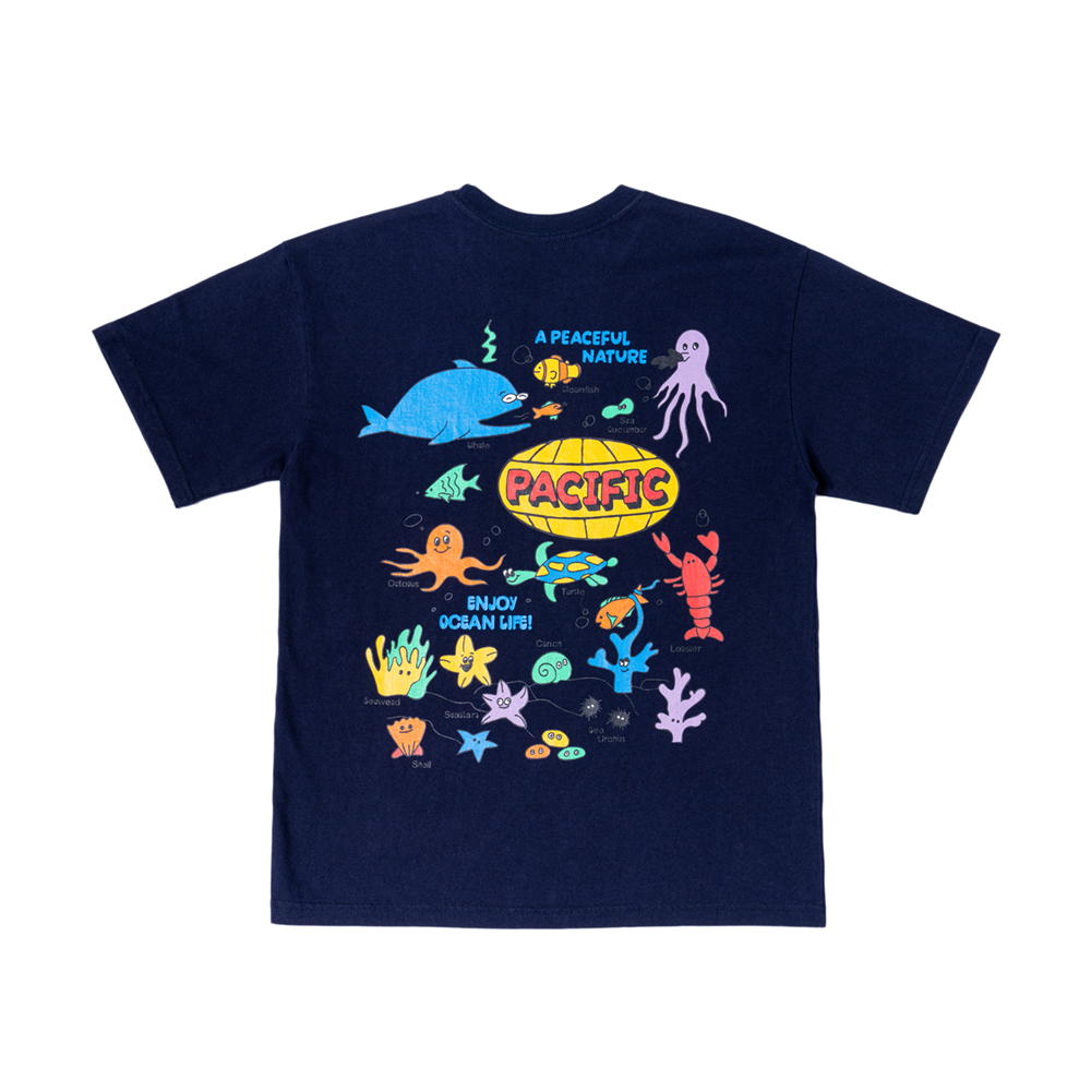[빅웨이브] 인조이 오션 라이프  반팔 티셔츠 (네이비) 제품 이미지