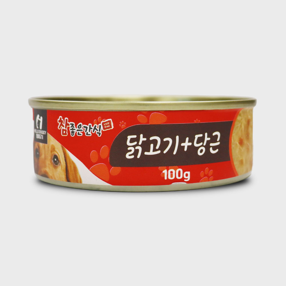 헬로도기 강아지캔 강아지통조림 유동식 애견 습식 사료 간식 닭고기+구기자, 100g, 1개 - 상세 이미지 4