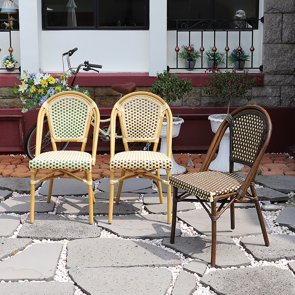 단다 야외용 라탄 체어 알루미늄 카페 레스토랑 식당 의자