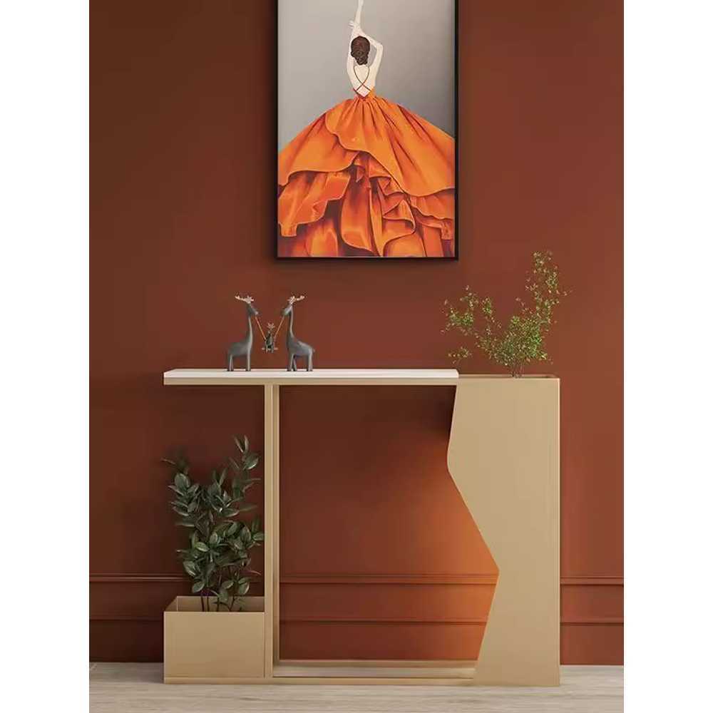 모던 콘솔 테이블 인테리어 포인트 가구 수납장 복도 A형 블랙 80x25x80cm - 상품 이미지