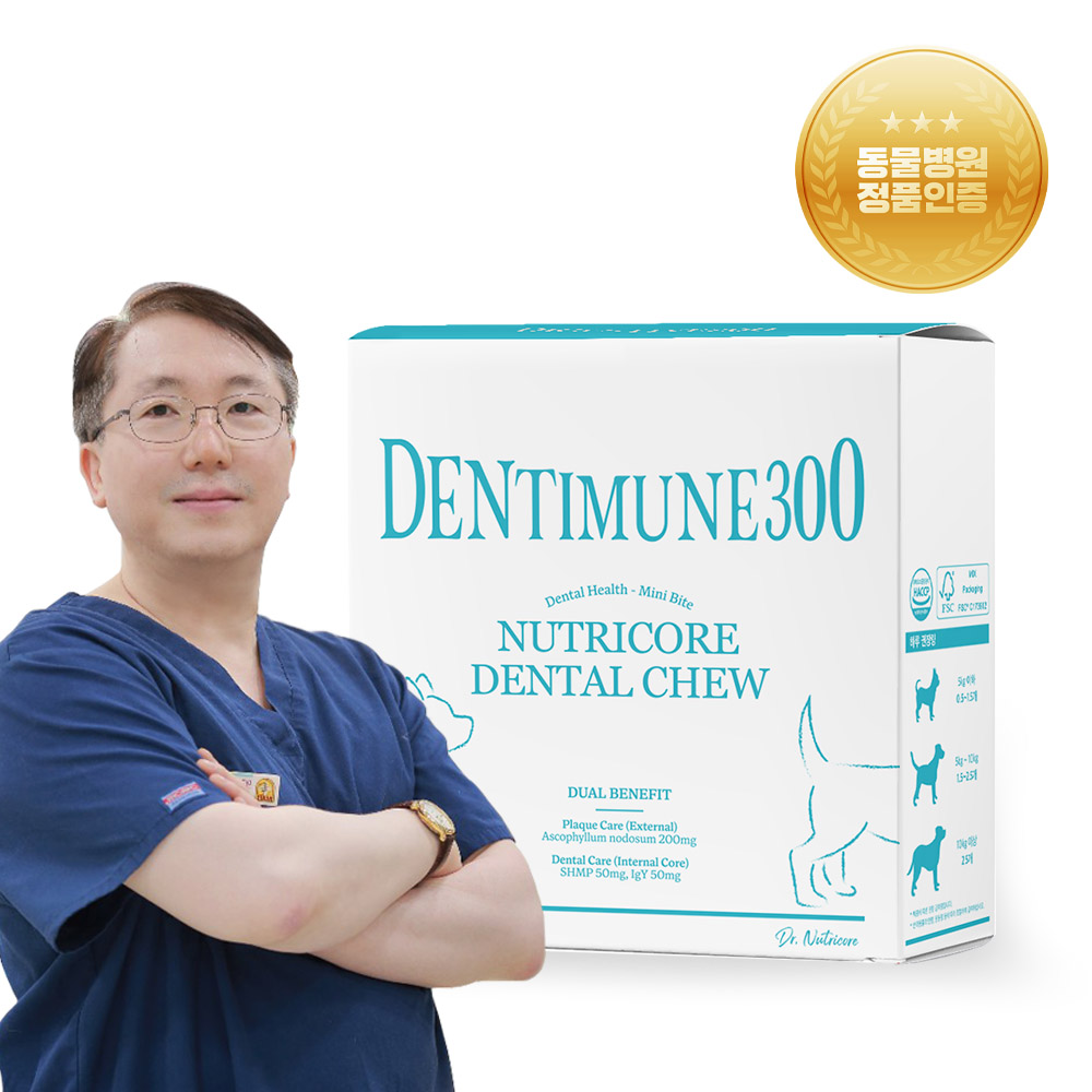닥터뉴트리코어 덴티뮨300 강아지 구강 집중 케어 하이포알러지 덴탈껌 10개입 (100g) 제품 이미지
