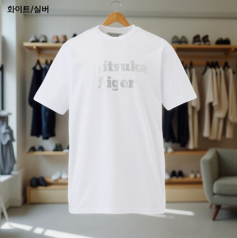 오니츠카타이거 그래픽 로고 반팔 티셔츠 남성 2183B456 블랙/골드 M - 상세 이미지 4