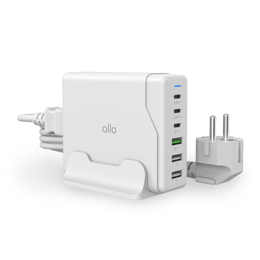 알로코리아 100W GaN 접지형 6포트 PD C타입 초고속 멀티 충전기 UC6100GPD