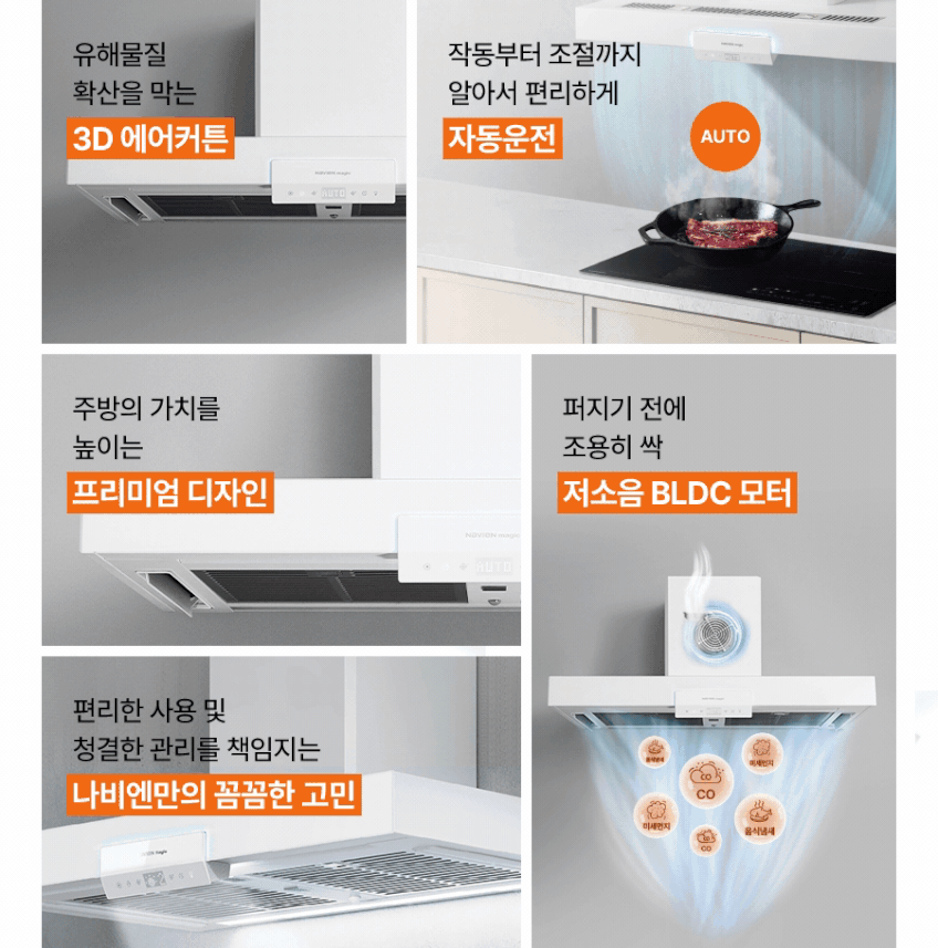 3D 에어후드 + 3구 마그네틱 다이얼 인덕션 연동 패키지 (설치비 포함) 판매처 상세 정보 이미지 4