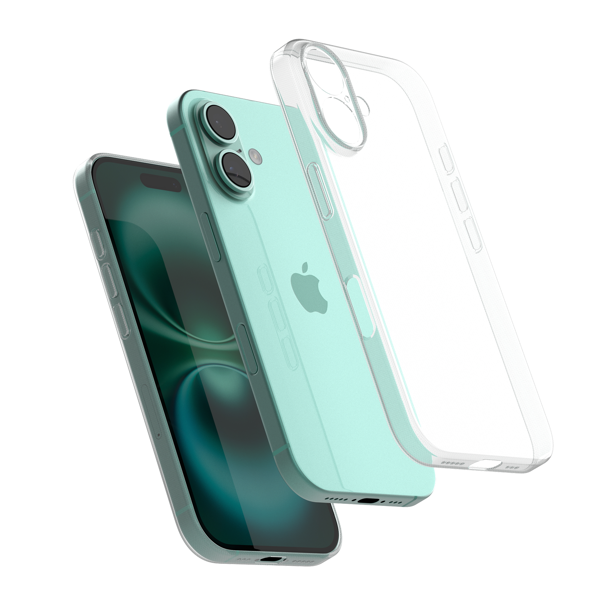 고스트핏 0.6 매트 아이폰 생폰케이스 투명 변색없는 케이스 반투명, 아이폰16 플러스 - 상품 이미지