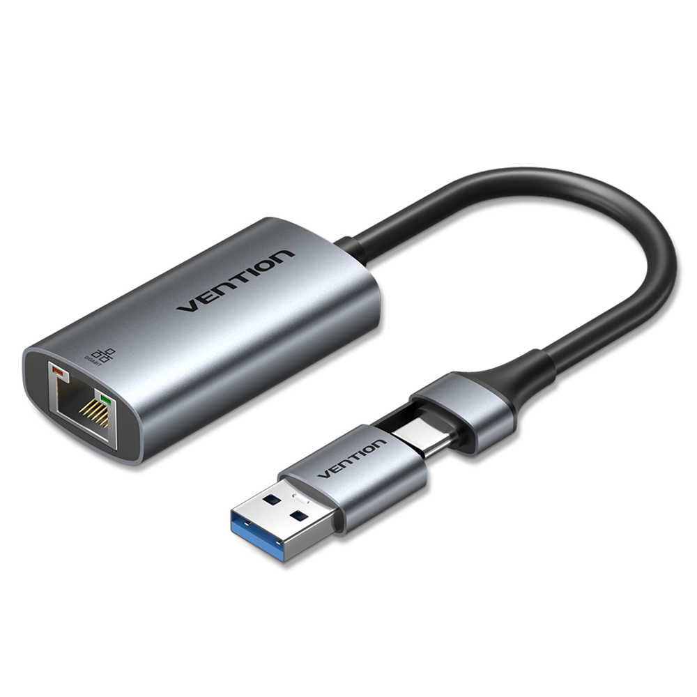 벤션 2in1 C타입 겸용 USB 외장형 기가비트 인터넷 랜카드 젠더 CFQHB - 상품 이미지