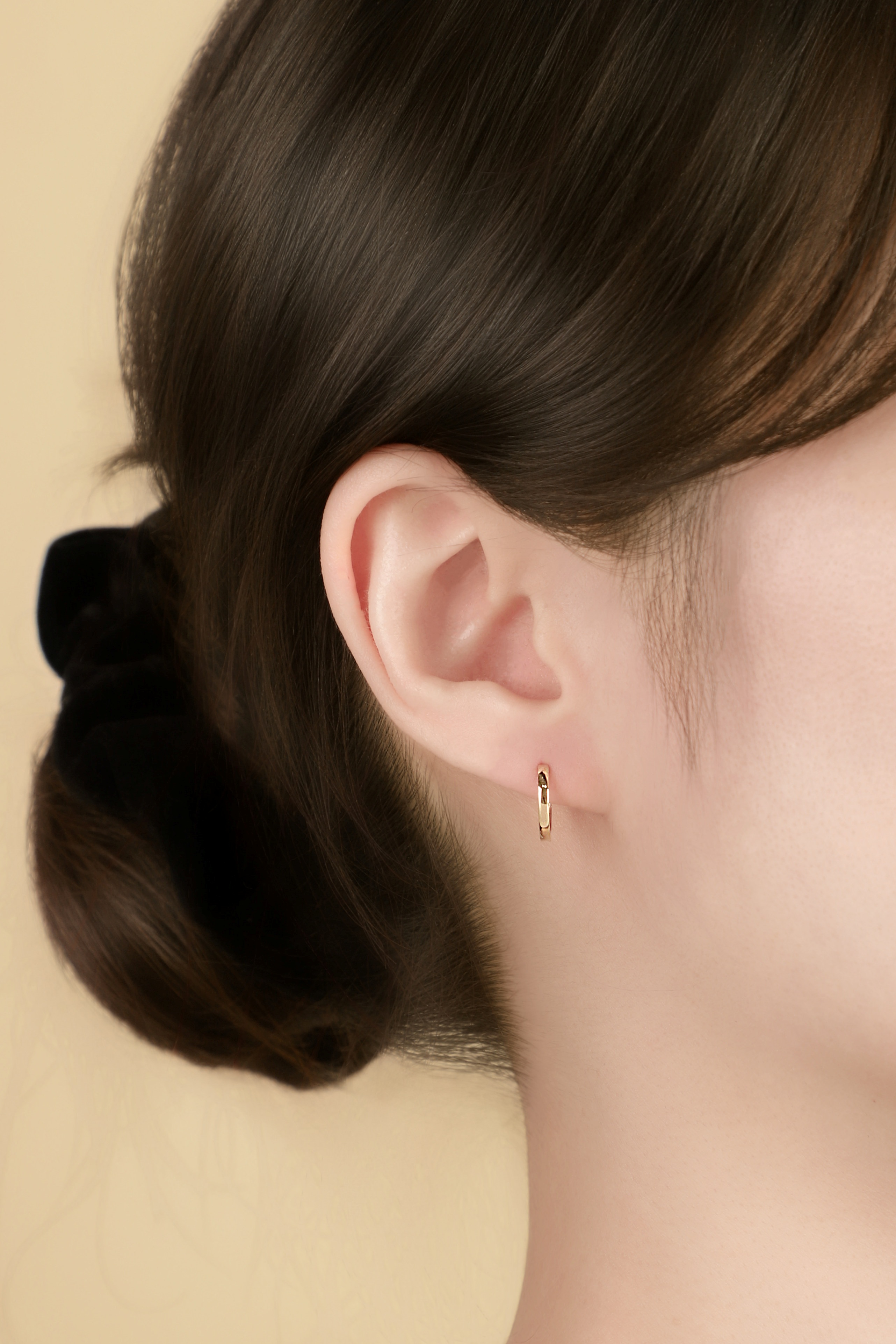 14k 베이직 원터치 링 귀걸이 6mm, 8mm, 10mm 이너컨츠 아웃컨츠 귓바퀴 데일리 기본 골드 이미지 6