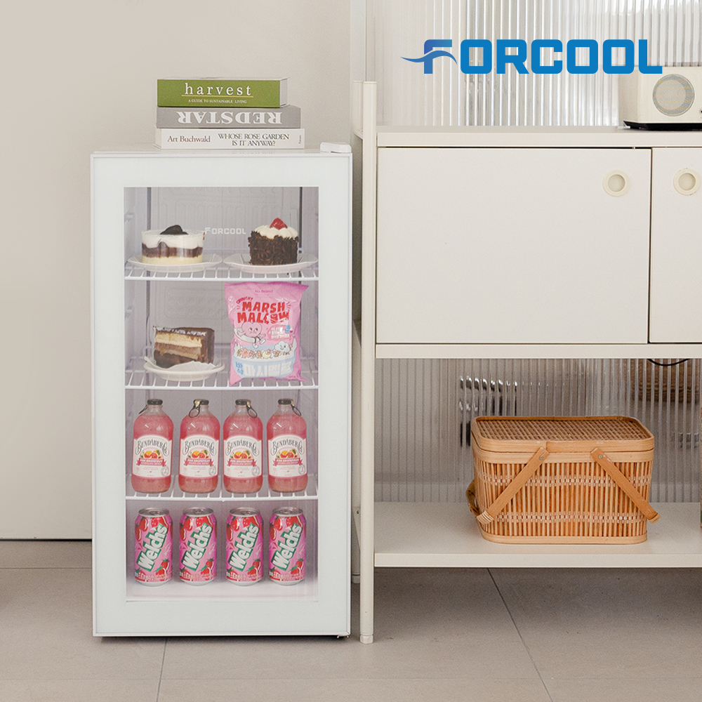 음료수냉장고 미니 쇼케이스 술 냉장고 음료 소형 냉장 가정용 술장고 KVC-90 슬림베젤도어