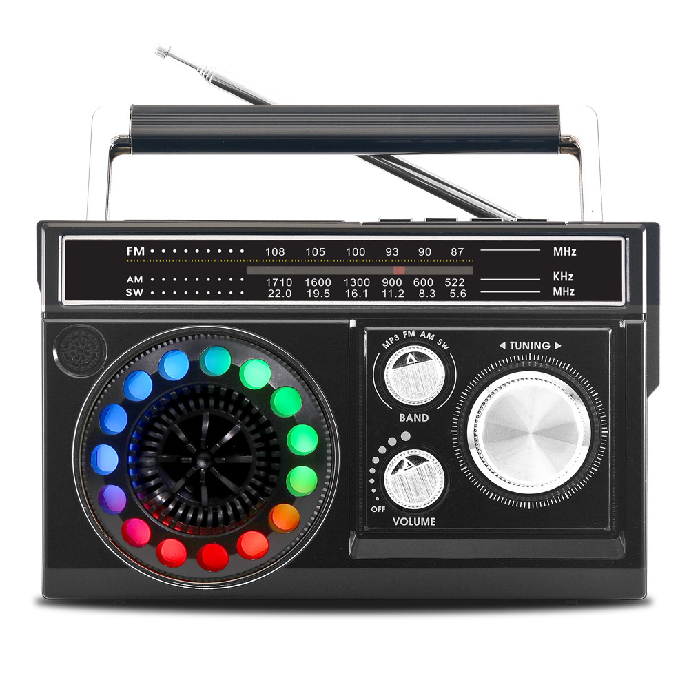 레트로 아날로그 디스코 라디오 LED 손전등 FM AM 블루투스 스피커 CRF-30B - 상세 이미지 4