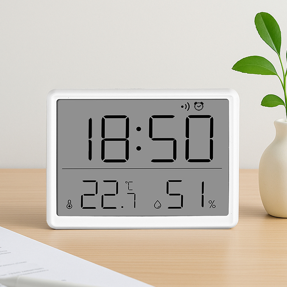 레토 온습도 탁상시계 자석부착 디지털 무소음 책상 알람시계