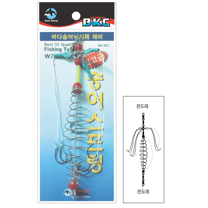 백경조침 BK-857 숭어스프링 6본 낚시바늘 - 상품 이미지