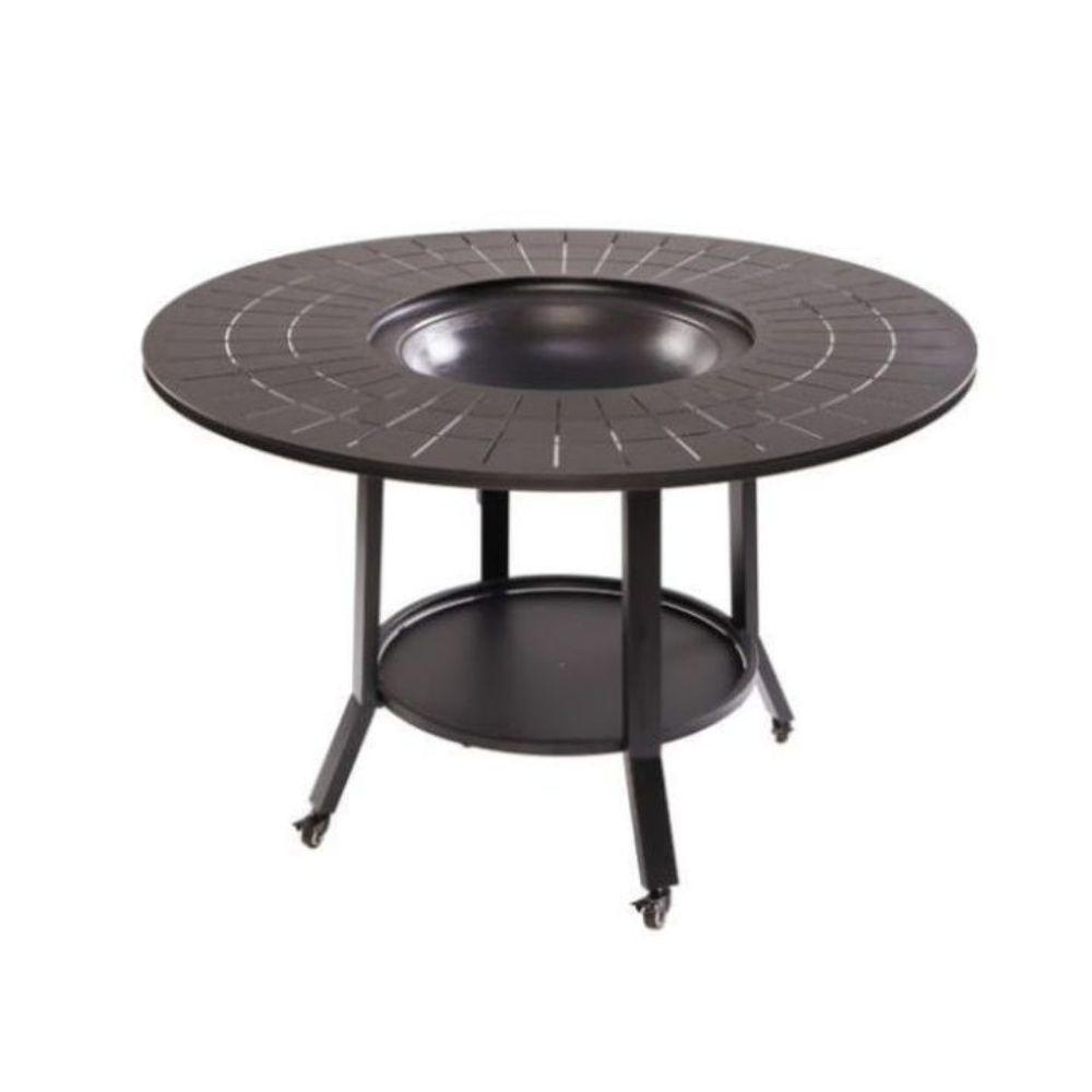 야외 불판 테이블 정원 화로 테라스 바베큐 탁자 캠핑 100mm 직경 구멍형 그릴 세트 - 상품 이미지
