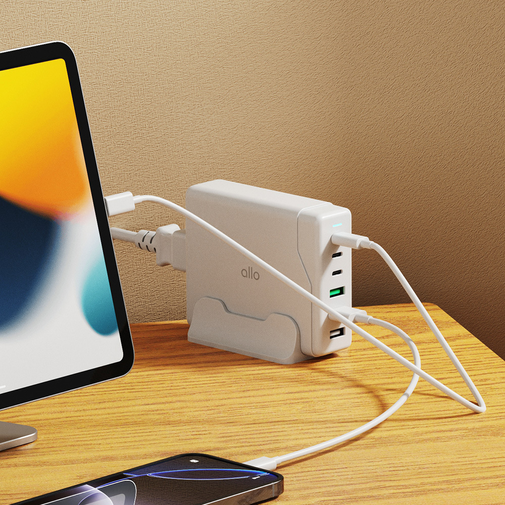 알로코리아 100W GaN 접지형 6포트 PD C타입 초고속 멀티 충전기 UC6100GPD