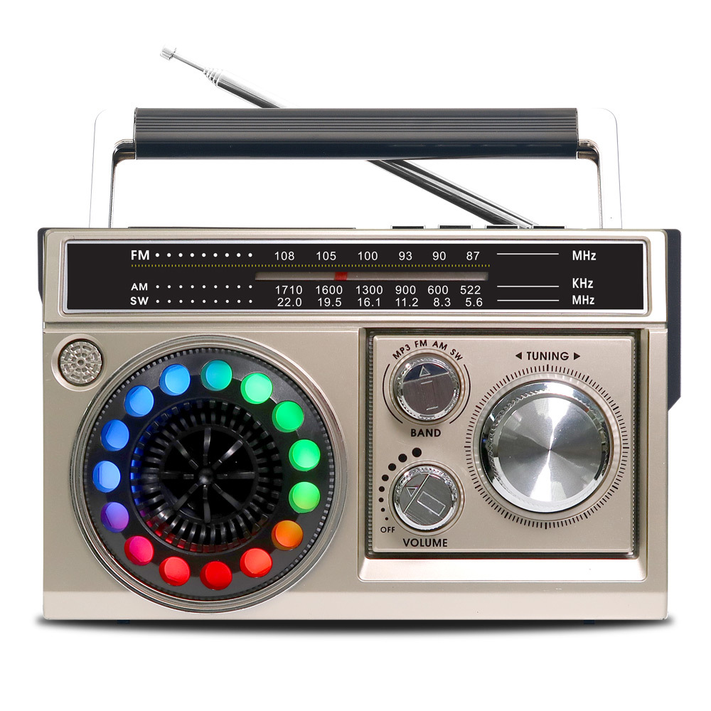 레트로 아날로그 디스코 라디오 LED 손전등 FM AM 블루투스 스피커 CRF-30B - 상세 이미지 5