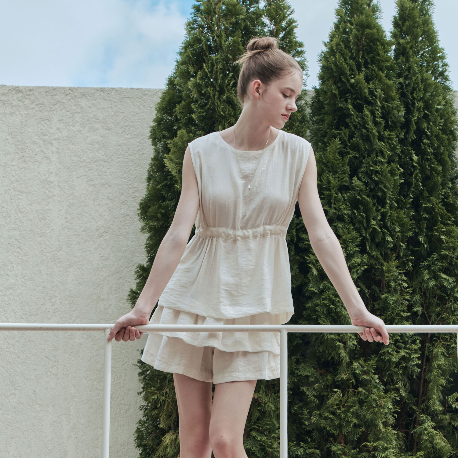 [제로스트릿] 레이어드 팬츠 스커트 LAYERED SKORT / IVORY - 상세 이미지 3