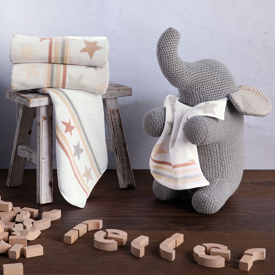 훼이라 별과스트라이프 페이스타월 25x25cm 독일직수입 먼지없는 프리미엄 손수건