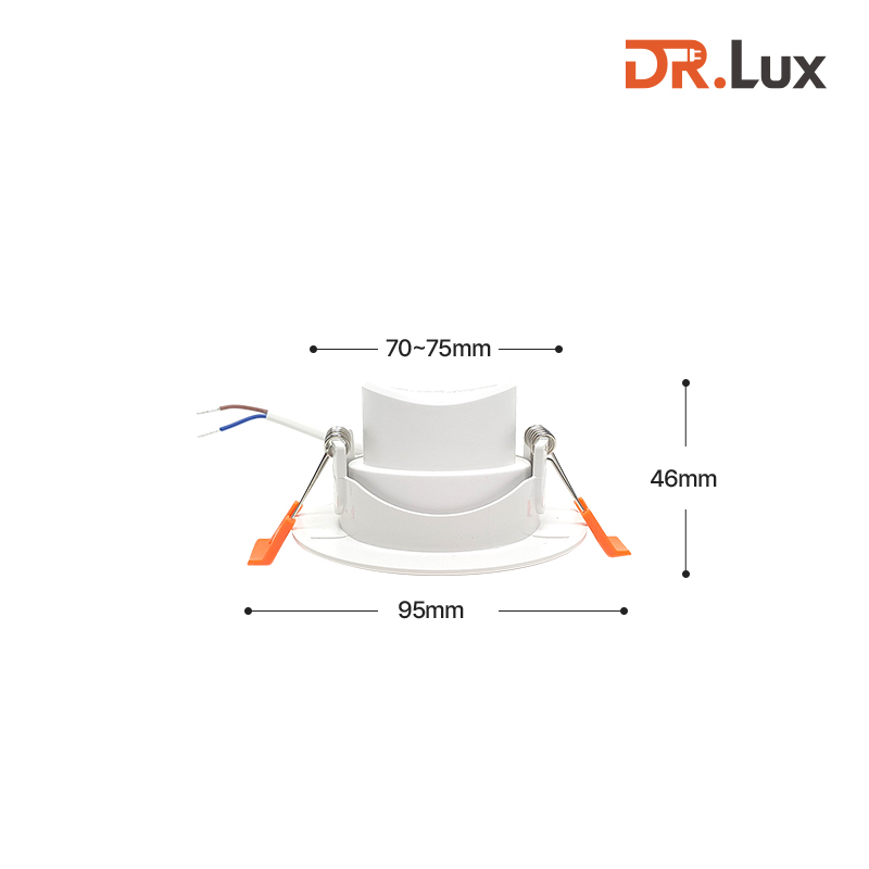 75mm(3인치) LED 다운라이트 매립등 5W, 회전형, 전구색, 1개