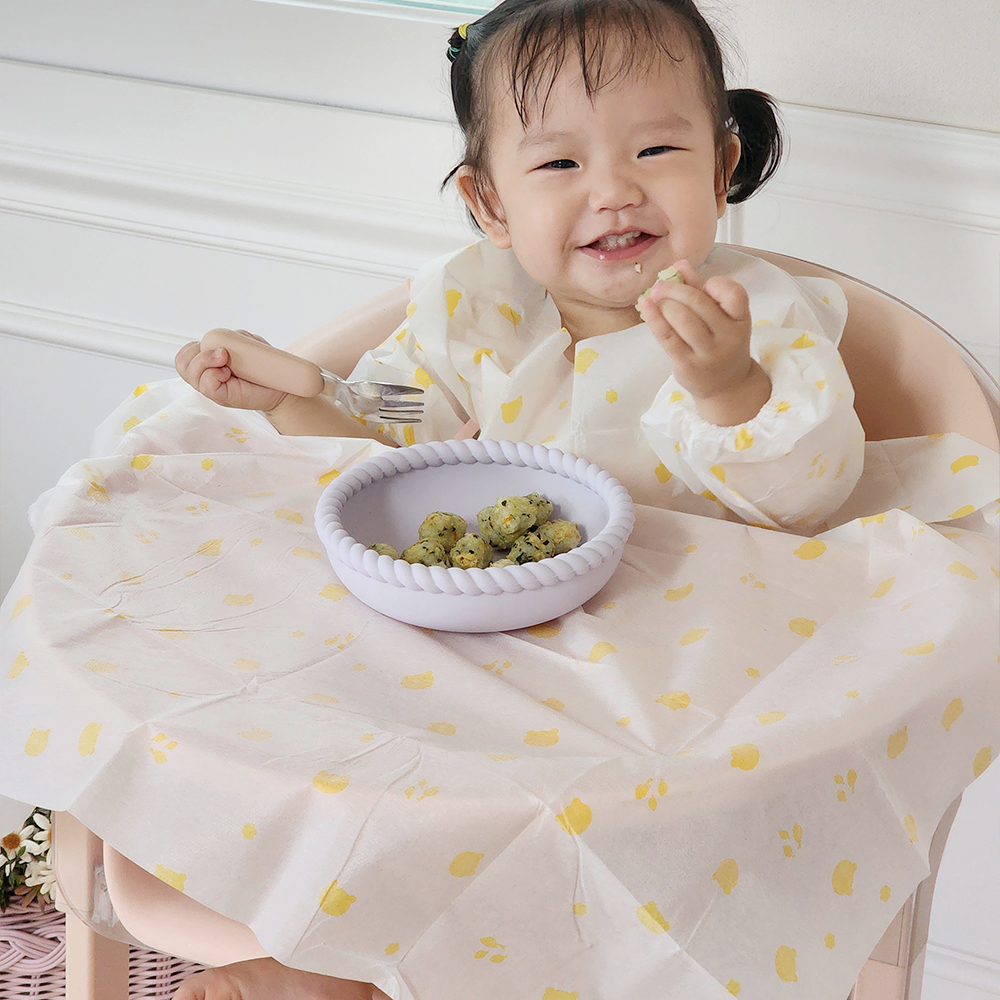 나와아기 자기주도 이유식 턱받이 일회용 45매 식탁일체형