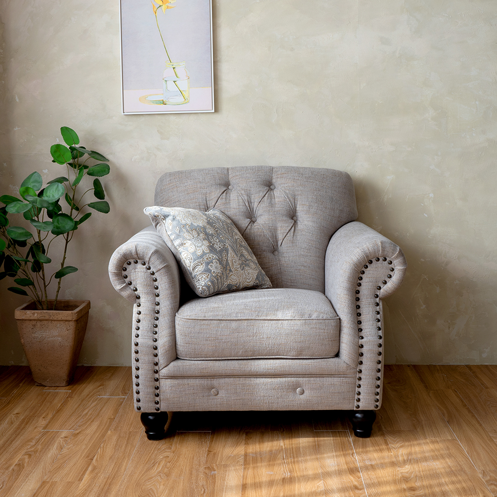 에디스 프렌치 엔틱 소파 3인용 1인용 패브릭 소파