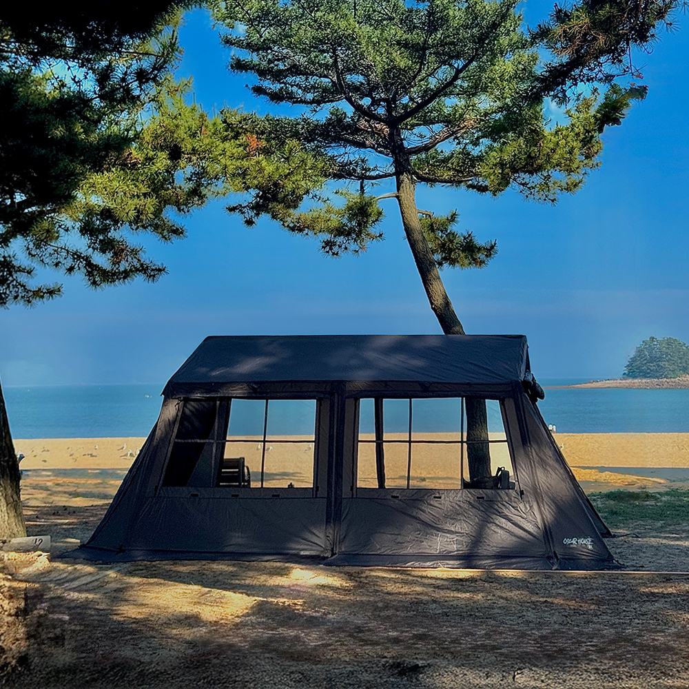 와일드필드 오스카 하우스 텐트 4인용 차콜 캐빈형 리빙쉘 거실형 캠핑텐트